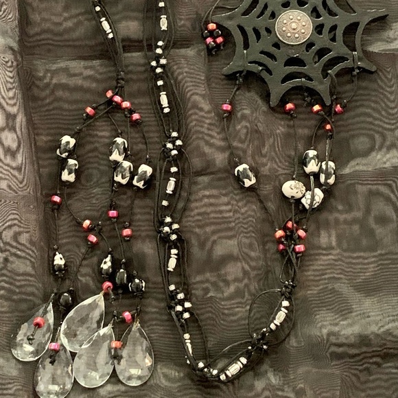 4.5ft. Spider Beaded Sun Catcher Door Curtain Hanger w Vintage Italian Crystal - Picture 9 of 12